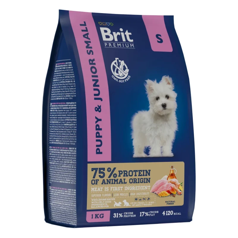 Brit Premium Dog Puppy and Junior Small с курицей для щенков и молодых собак, 1 кг