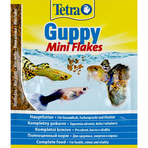 Tetra Guppy Mini Flakes корм для живородящих рыб мини-хлопьями, 12 г
