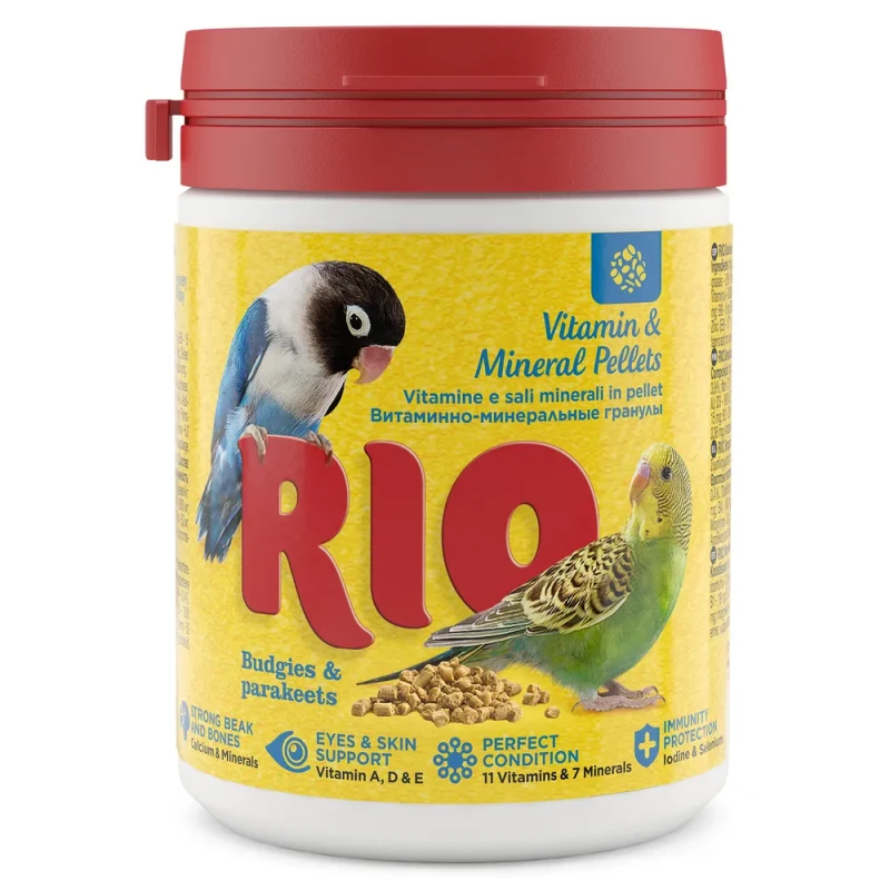 RIO Витаминно-минеральные гранулы для волнистых и средних попугаев, 120г