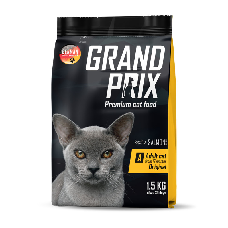 Grand Prix Корм сухой для кошек с лососем 1,5 кг