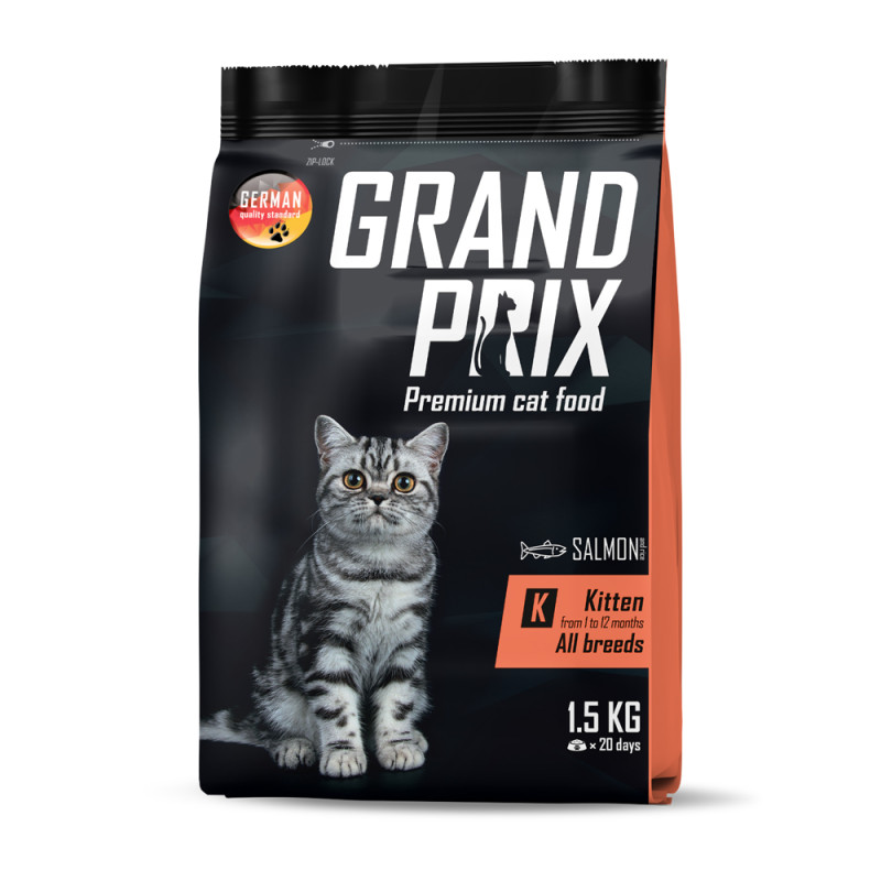 Grand Prix Корм сухой для котят с лососем 1,5 кг