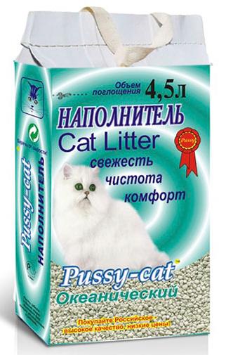 Pussy cat Наполнитель для кошачьего туалета Океанический, 4,5 л