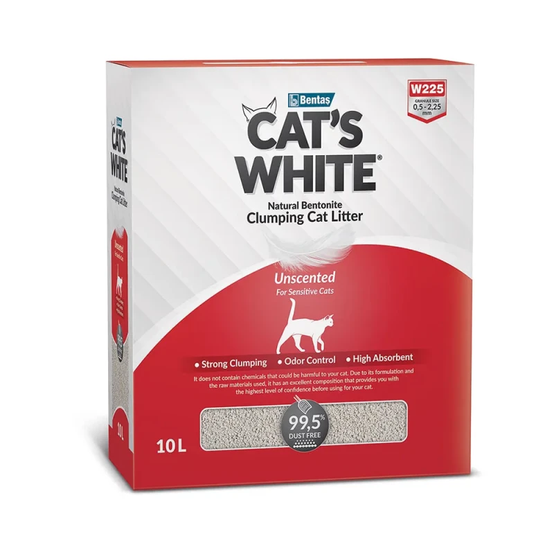 Cat's White Наполнитель комкующийся натуральный без ароматизатора для кошачьего туалета, 10 л