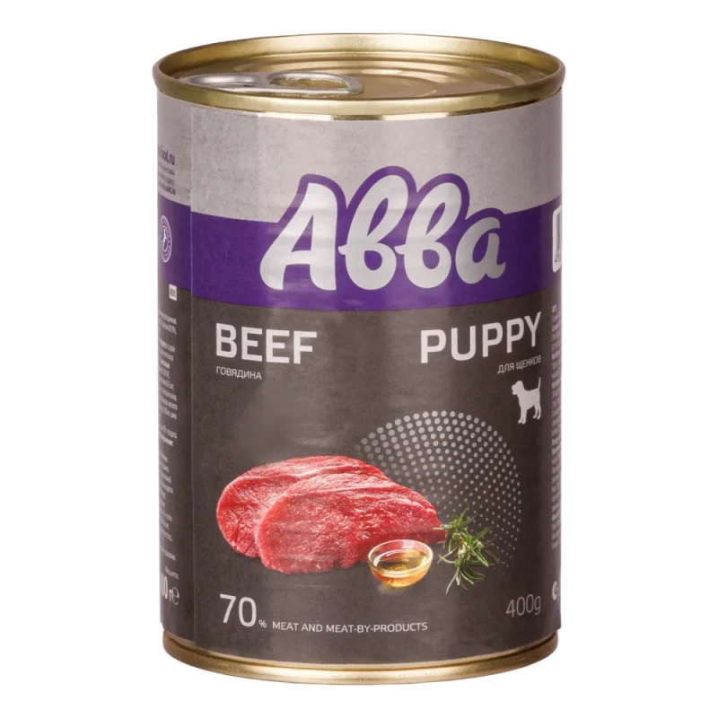 Aвва Puppy Консервы для щенков всех пород, с говядиной, 400 гр.
