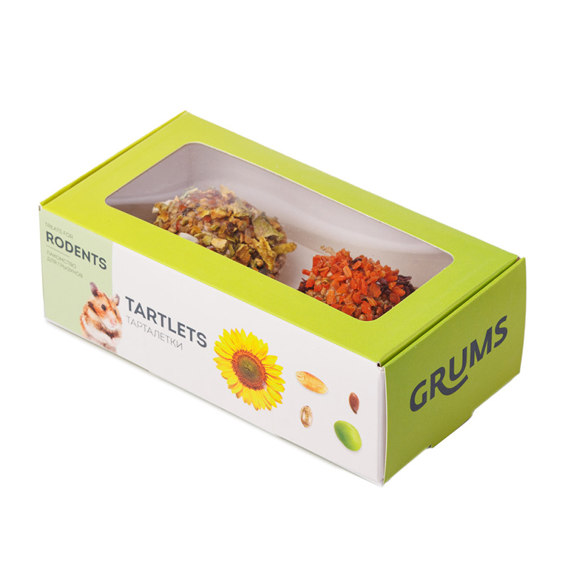 GRUMS Тарталетки для грызунов Овощное ассорти, 2 шт. в упаковке