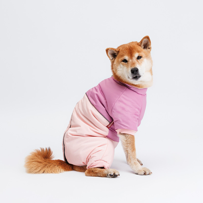 Petmax Комбинезон с диагональным замком для собак, 3XL, розовый (девочка)