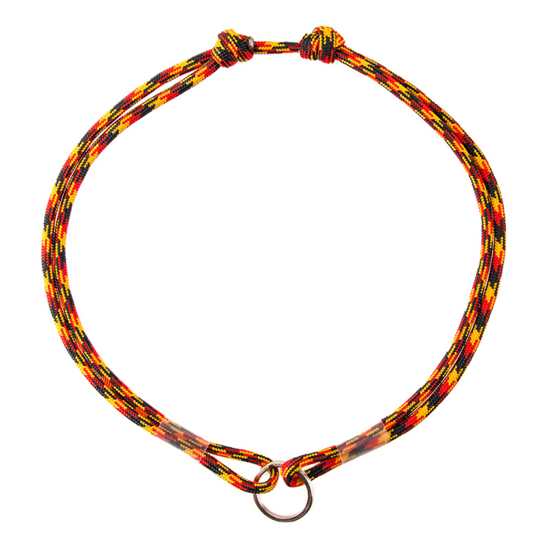 Rurri Шнурок для адресника из парашютного паракорда для кошек и собак (45-75 см) желто-красный