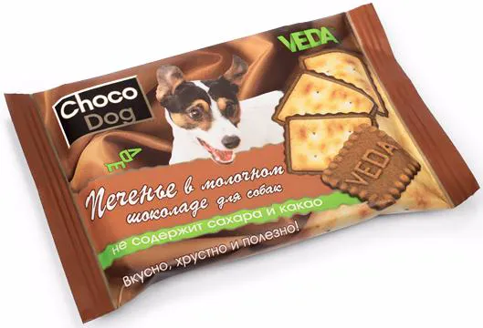 Choco Dog лакомство для собак Печенье в молочном шоколаде, 30г