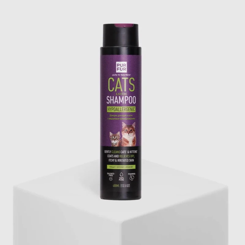 PUR FUR Шампунь для кошек и котят гипоаллергенный, с повышенным пенообразованием, 400 мл