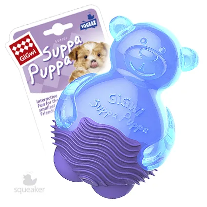 GiGwi Игрушка для собак Мишка с пищалкой синий SUPPA PUPPA 9 см