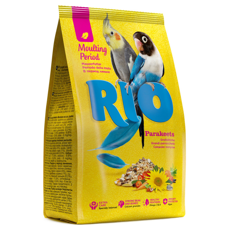 RIO Корм для средних попугаев в период линьки, 500 г