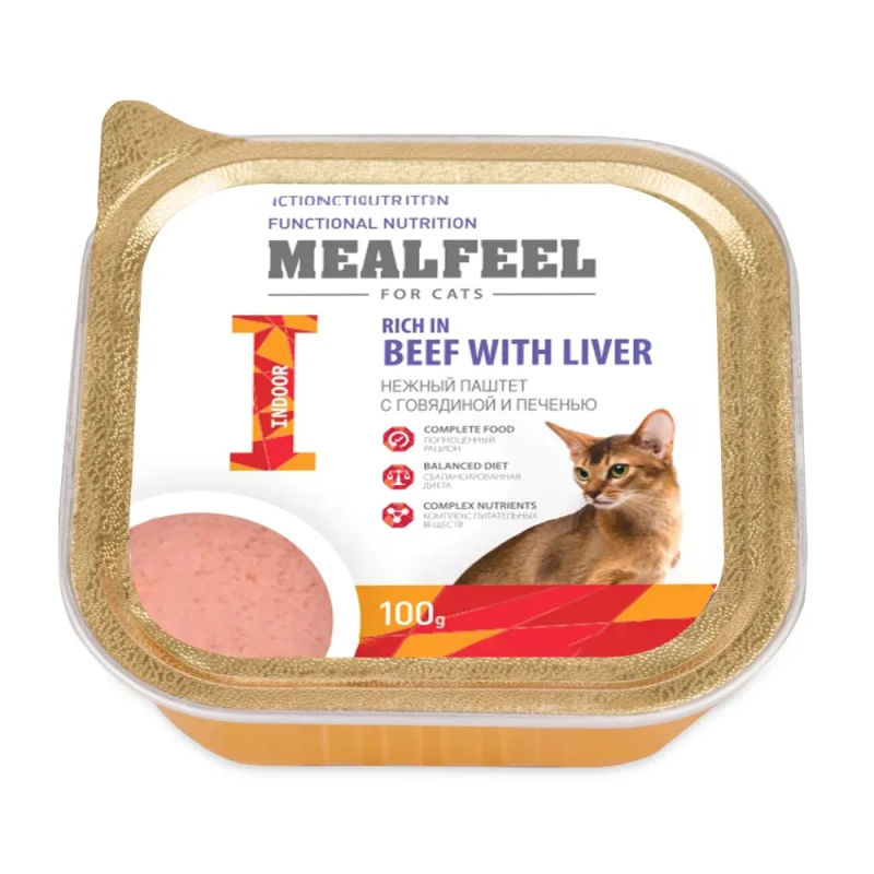 Mealfeel Functional Nutrition Junior Влажный корм (ламистер) для кошек, с говядиной и печенью, 100 гр.