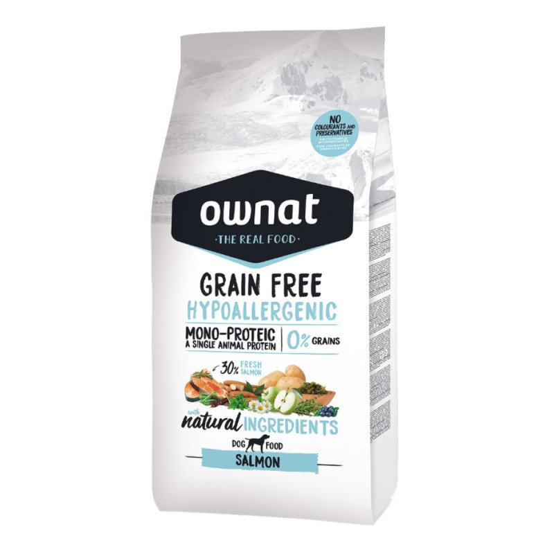 Ownat Grain Free Hypoallergenic Корм сухой гипоаллергенный для собак с лососем, 3 кг