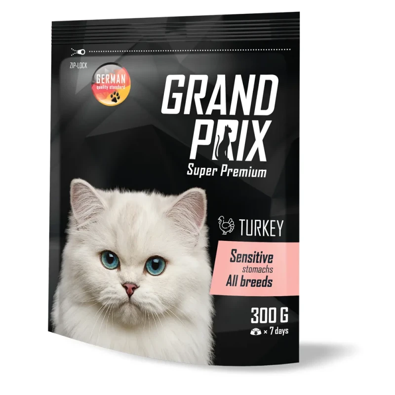 Grand Prix Корм сухой для кошек с чувствительным пищеварением с индейкой, 300 гр