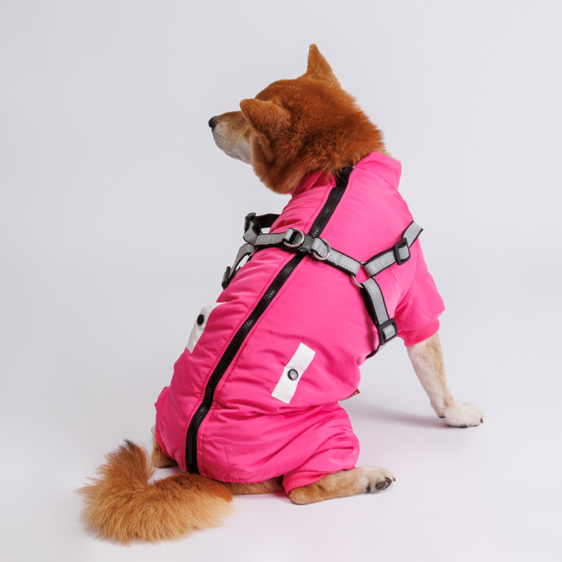 Petmax Комбинезон со шлейкой для собак, 3XL, розовый (девочка)