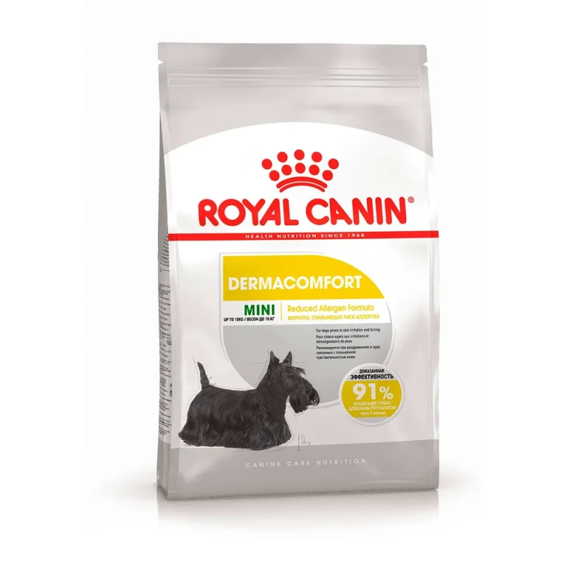 Royal Canin Mini Dermacomfort сухой корм для собак маленьких пород, склонных к кожным раздражениям и зуду, 1кг