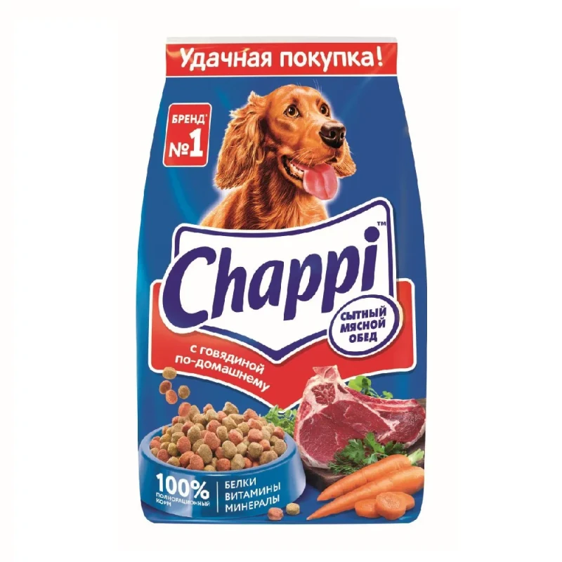 Chappi Сухой корм для собак всех пород, с говядиной по-домашнему, овощами и травами, 2,5 кг
