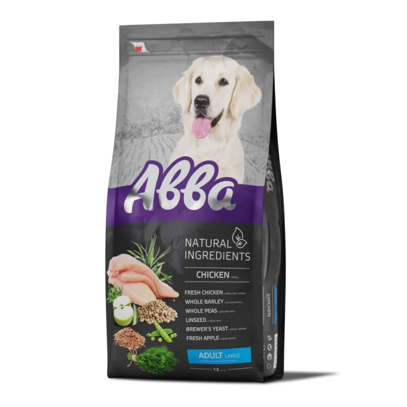 Aвва Natural Ingredients Сухой корм для взрослых собак крупных пород, с курицей, 12 кг