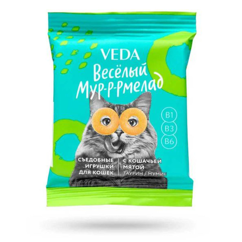 Veda Лакомство для кошек съедобные игрушки с кошачьей мятой Веселый мур-р-рмелад