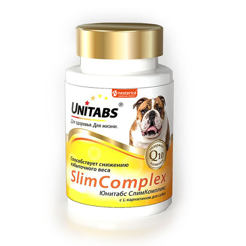Unitabs Витаминно-минеральный комплекс с L-карнитином для снижения избыточного веса у собак, 100 таблеток