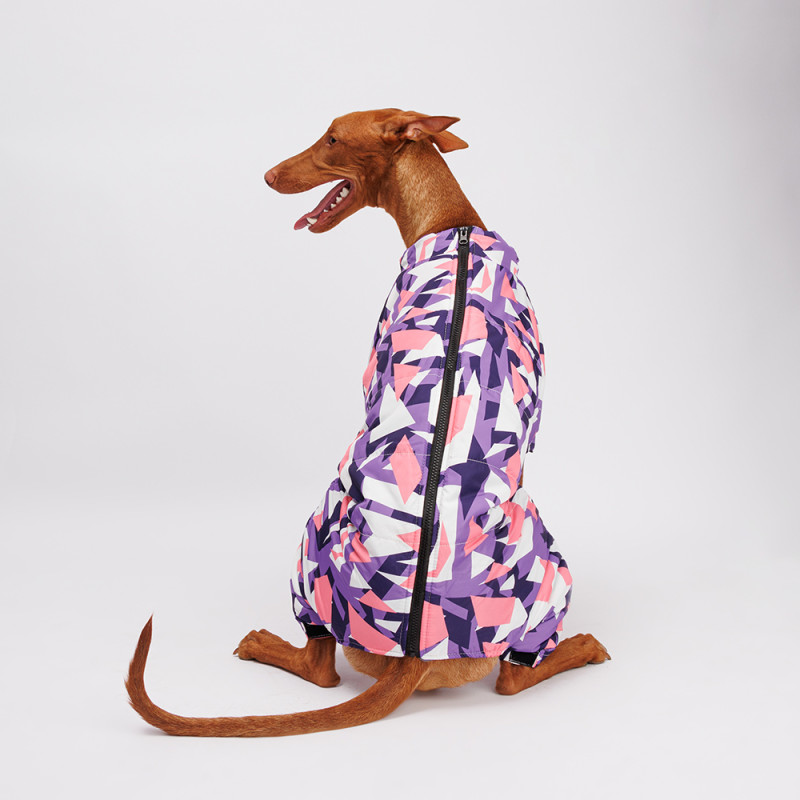 Petmax Комбинезон с замком для собак, 5XL, фиолетово-розовый (девочка)