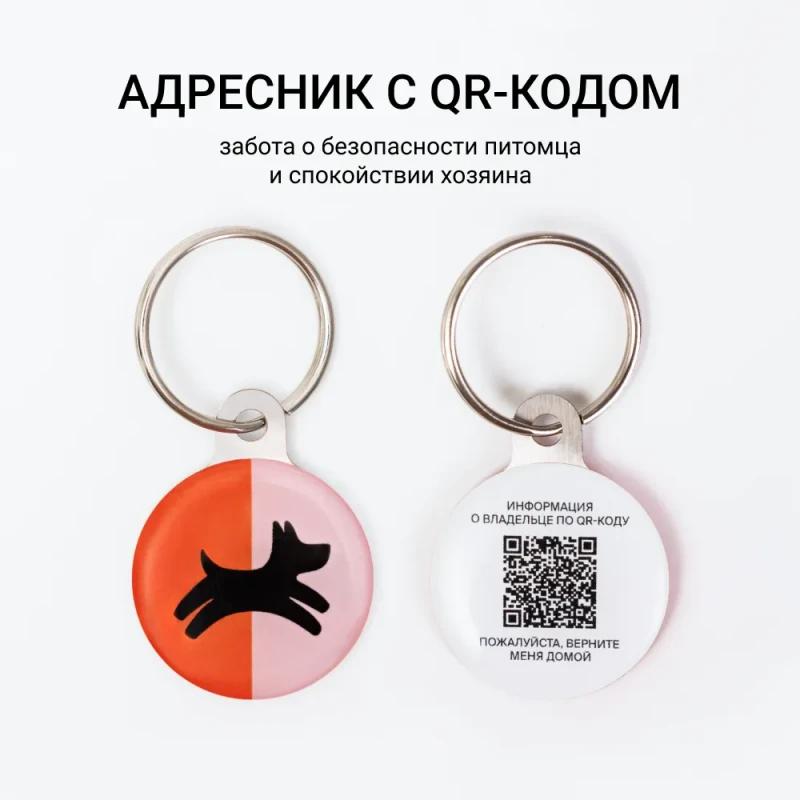 Четыре Лапы Адресник с QR-кодом