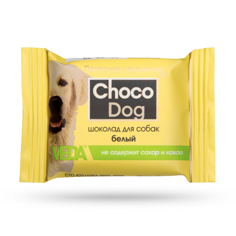 Choco Dog Лакомство Белый шоколад (15 гр.) для собак