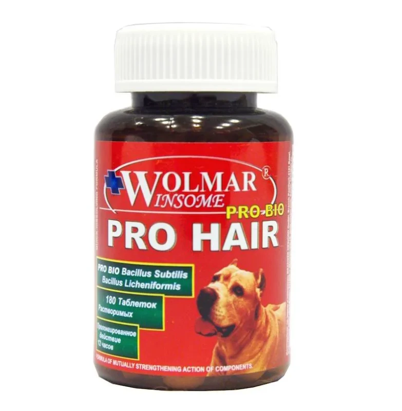 WOLMAR Wolmar Pro Bio PRO HAIR Комплекс для собак для кожи и шерсти, 180 таблеток