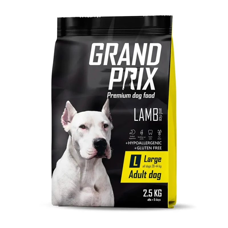 Grand Prix Корм сухой для собак крупных пород с ягненком, 2.5 кг