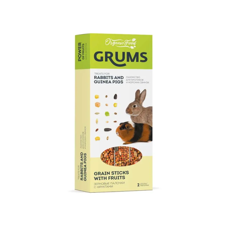 GRUMS Зерновые палочки для кроликов и морских свинок 2шт по 50гр