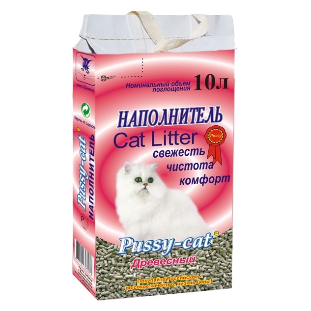 Pussy cat Наполнитель древесный для кошачьего туалета, 10 л