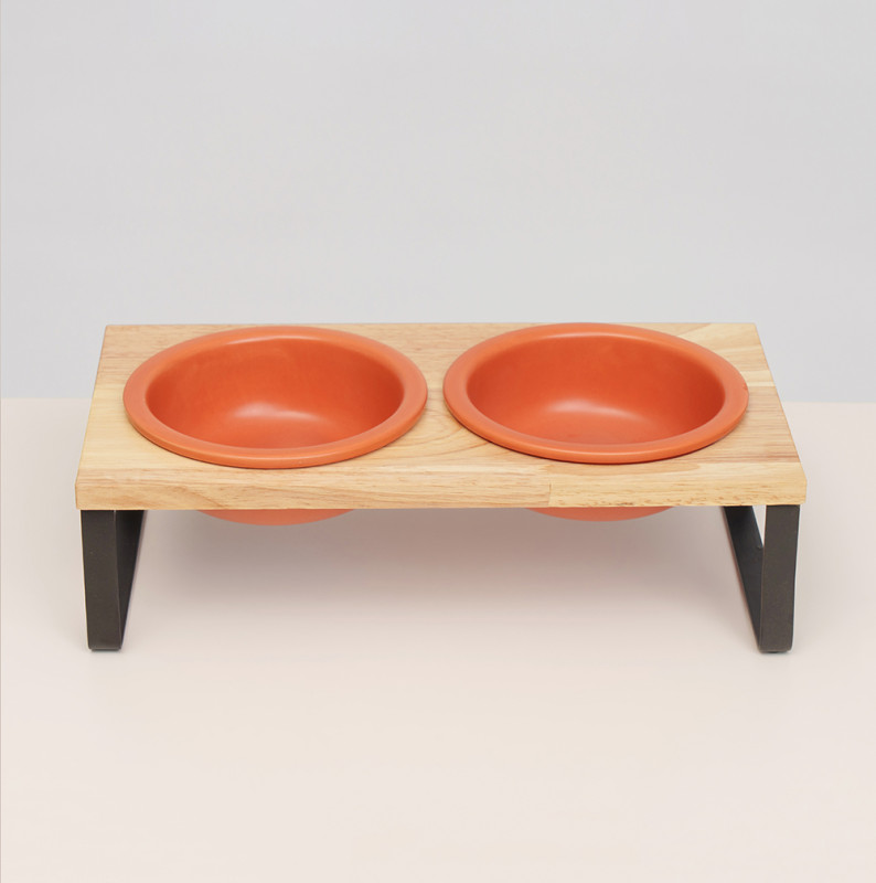 Rurri Миски керамические на подставке для кошек и собак, 2x300 мл, оранжевые