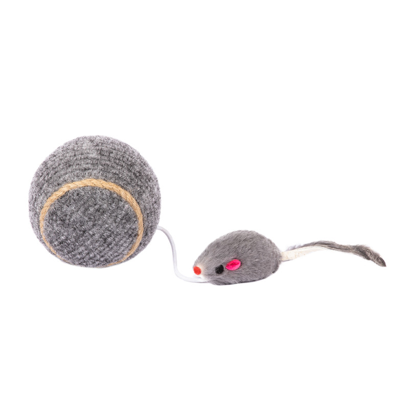 Pet Hobby Игрушка-когтеточка Шар ковролин с мышкой 7,5 см