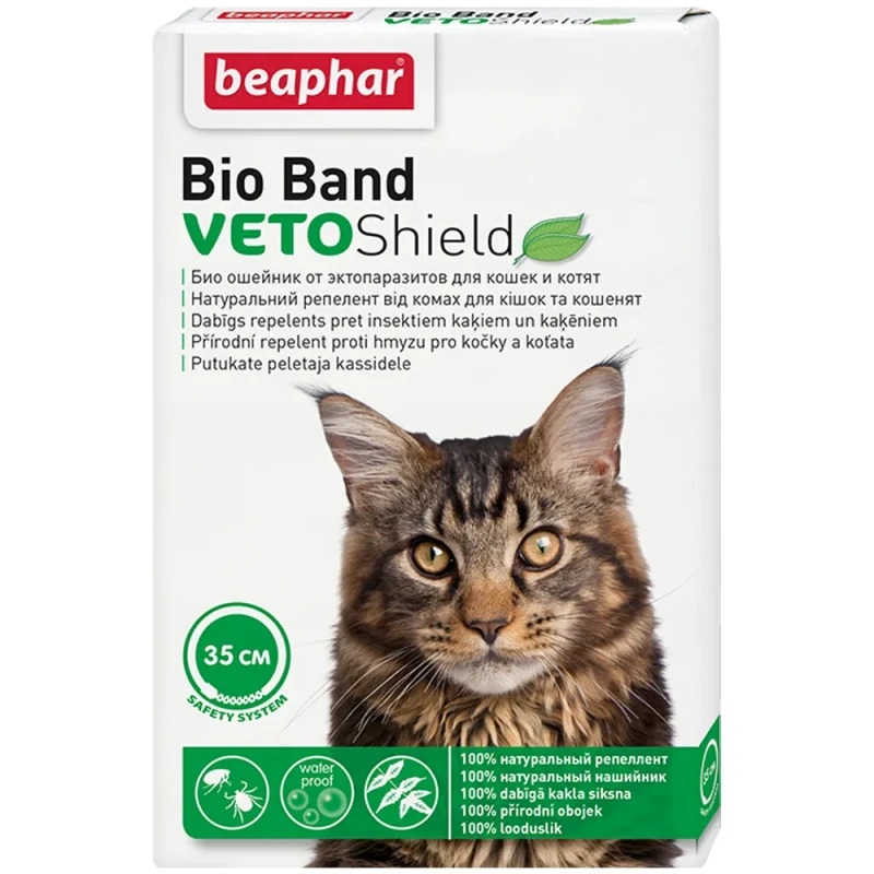 Beaphar Bio Band Ошейник от блох, клещей и комаров для кошек и котят, 35 см