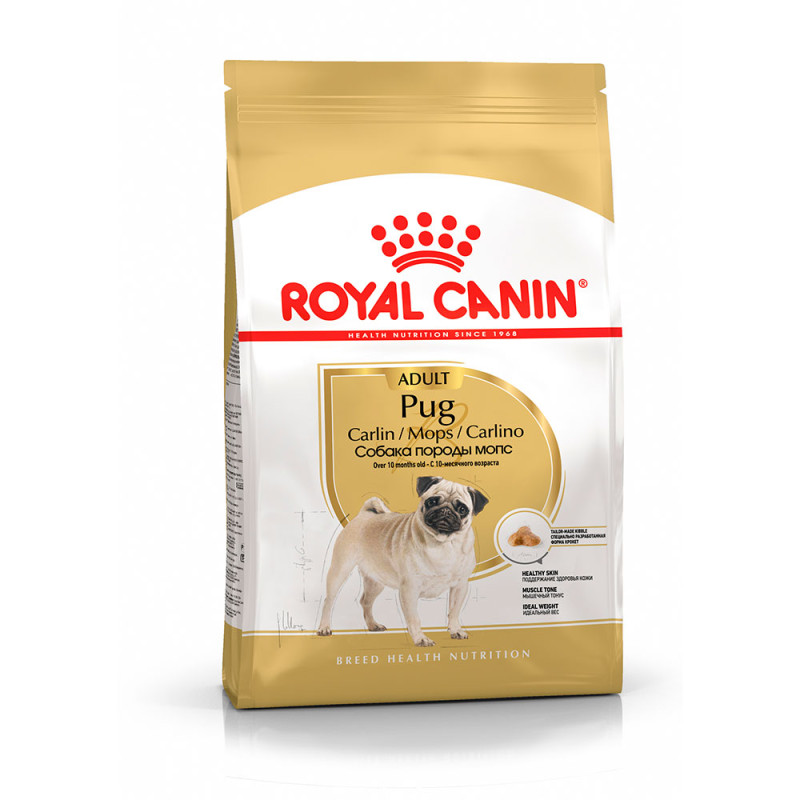 Royal Canin Pug Adult Сухой корм для собак породы мопс старше 10 месяцев, 1,5 кг