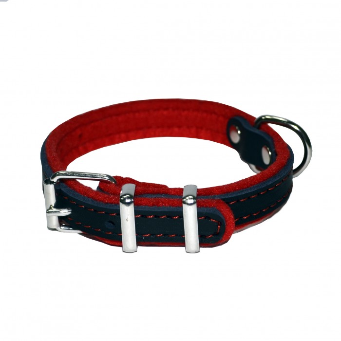 Аркон Ошейник для собак Фетр, обхват шеи 42-56 см, ширина 3,5 см, черно-красный