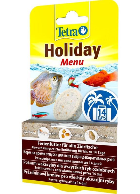 Tetra Min Holiday Menu 30г Корм для рыб отпуск 14 дней твердый гель 30г