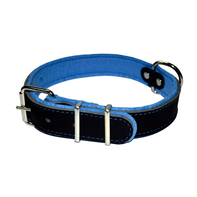 Аркон Ошейник для собак Фетр, обхват шеи 42-56 см, ширина 3,5 см, черно-голубой