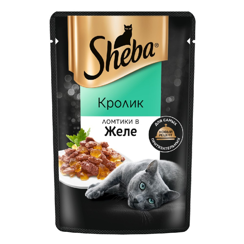 Sheba Корм влажный для кошек кролик в желе, 75 г