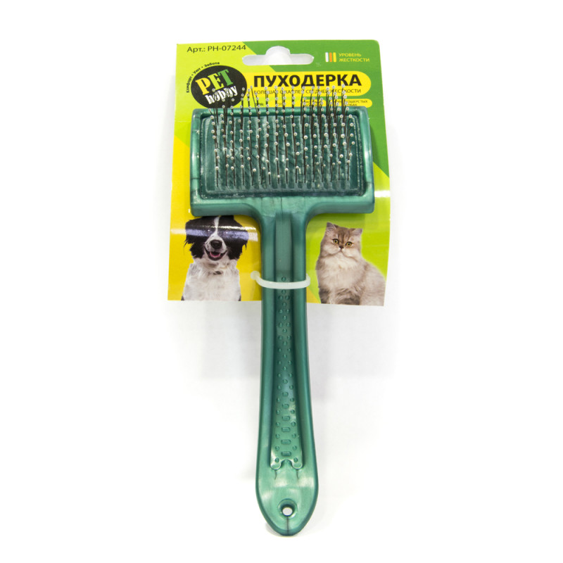 Pet Hobby Пуходерка пластмассовая большая с каплей для кошек и собак, 9х5х21 см