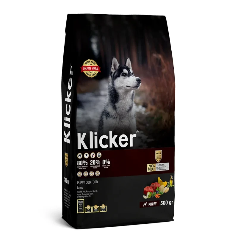 KLICKER Puppy Doog Food Сухой корм для щенков всех пород, с ягненком, 0,5 кг