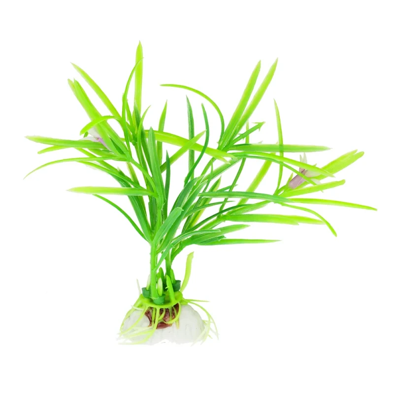 AquaFantasy Растение зеленое с цветком 8см