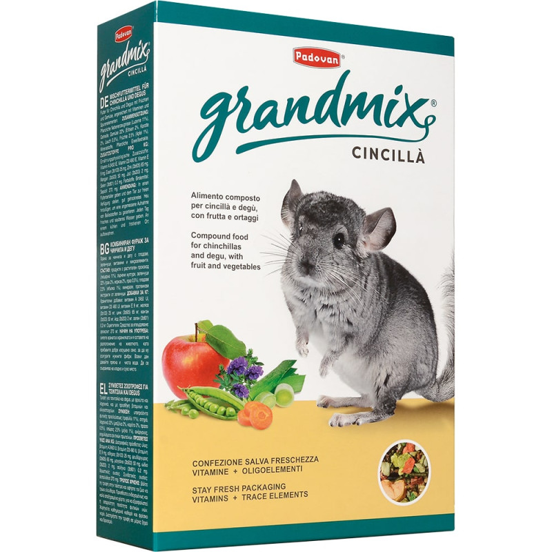 Padovan Grandmix cincilla Корм комплексный основной для шиншилл и дегу, 850 гр.