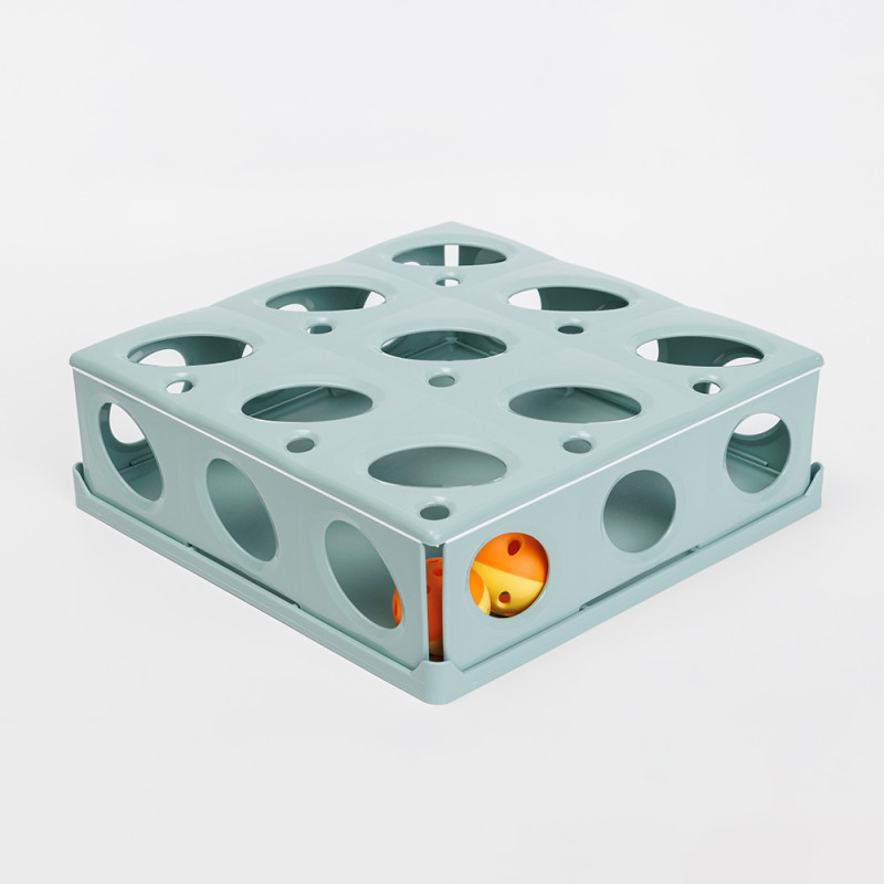 Georplast Игрушка для кошек Трек с мячиками, 25х25х9 см, мятный