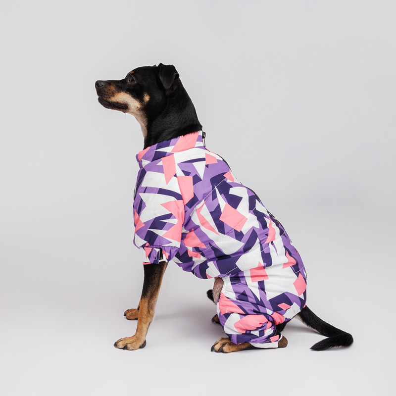 Petmax Комбинезон с замком для собак, 2XL, фиолетово-розовый (девочка)