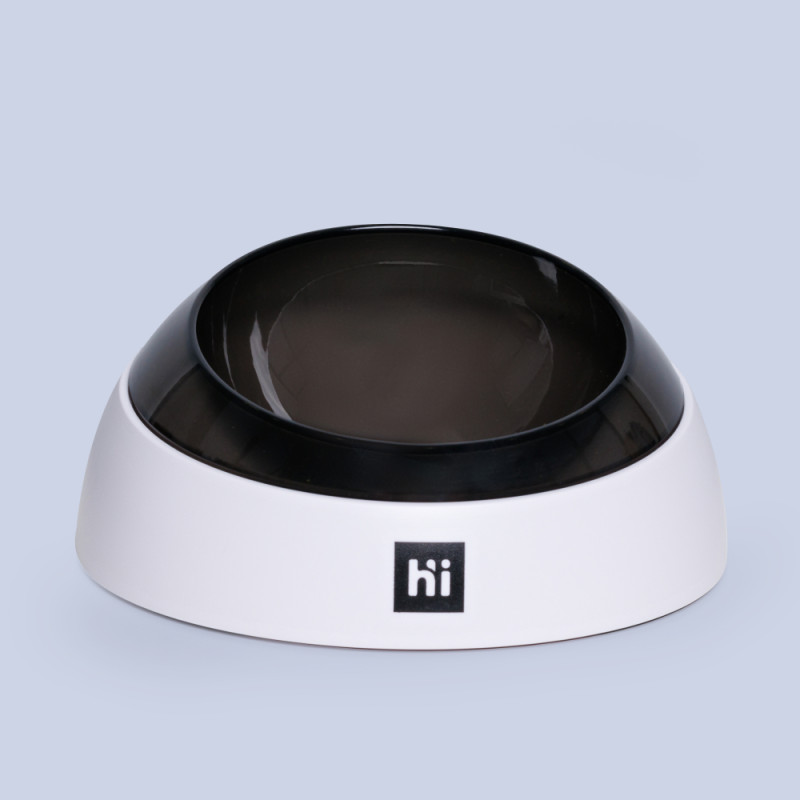 HiPet Миска с уклоном и нескользящим дном для кошек и собак, 420 мл, черно-белая