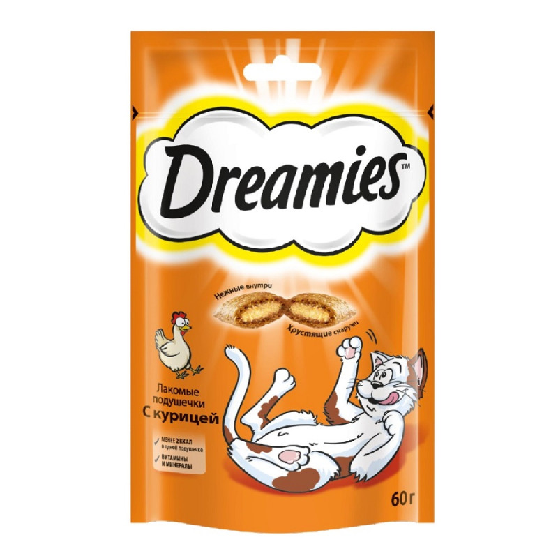 Dreamies Лакомство для кошек с курицей, 60г