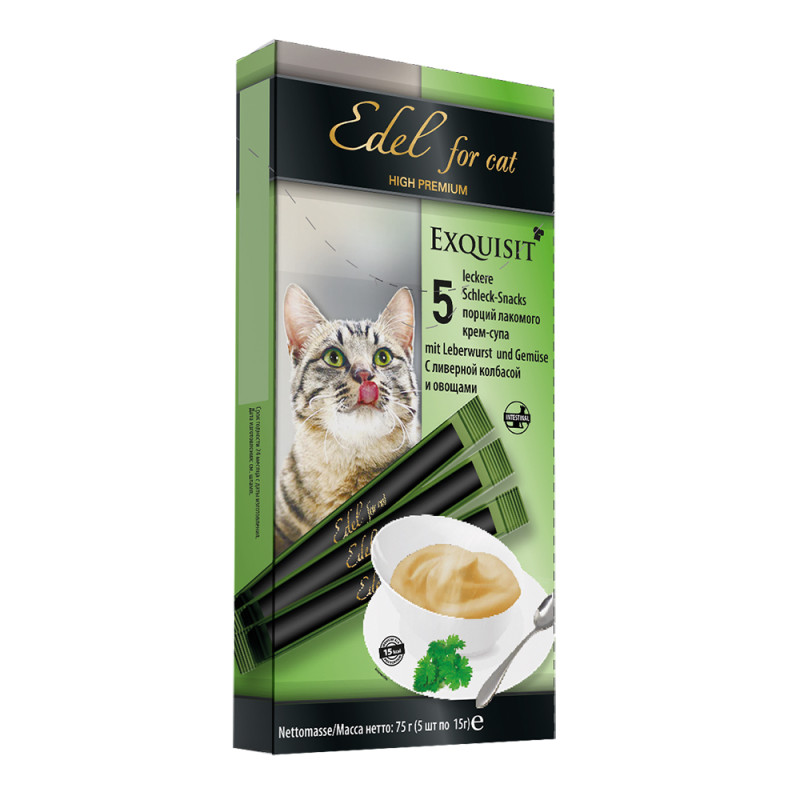 EDEL FOR CAT Лакомство для кошек крем-суп ливерная колбаса и овощи
