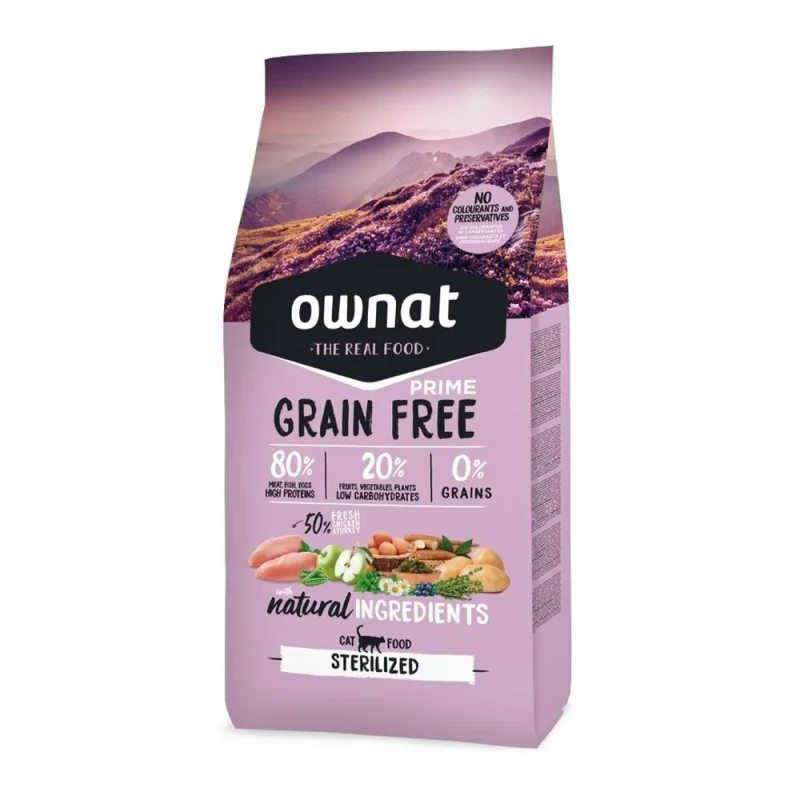 Ownat Adult Sterilized Grain Free Сухой корм для стерилизованных кошек, с курицей и индейкой, 1 кг