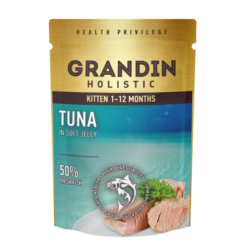 Grandin Влажный корм для котят, тунец в нежном желе, 85 гр.